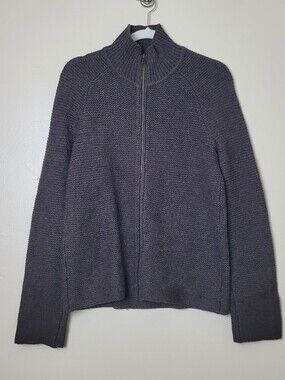Armani Exchange Vintage Lambswool Brown Zip Up Turtleneck Sweater